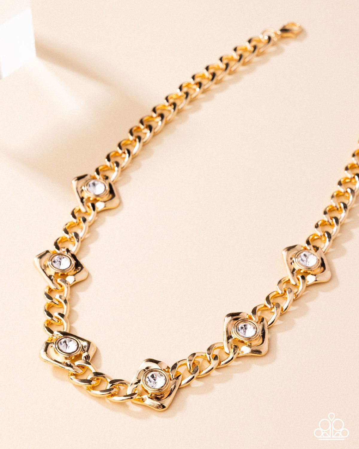 Square Silhouette Gold Necklace