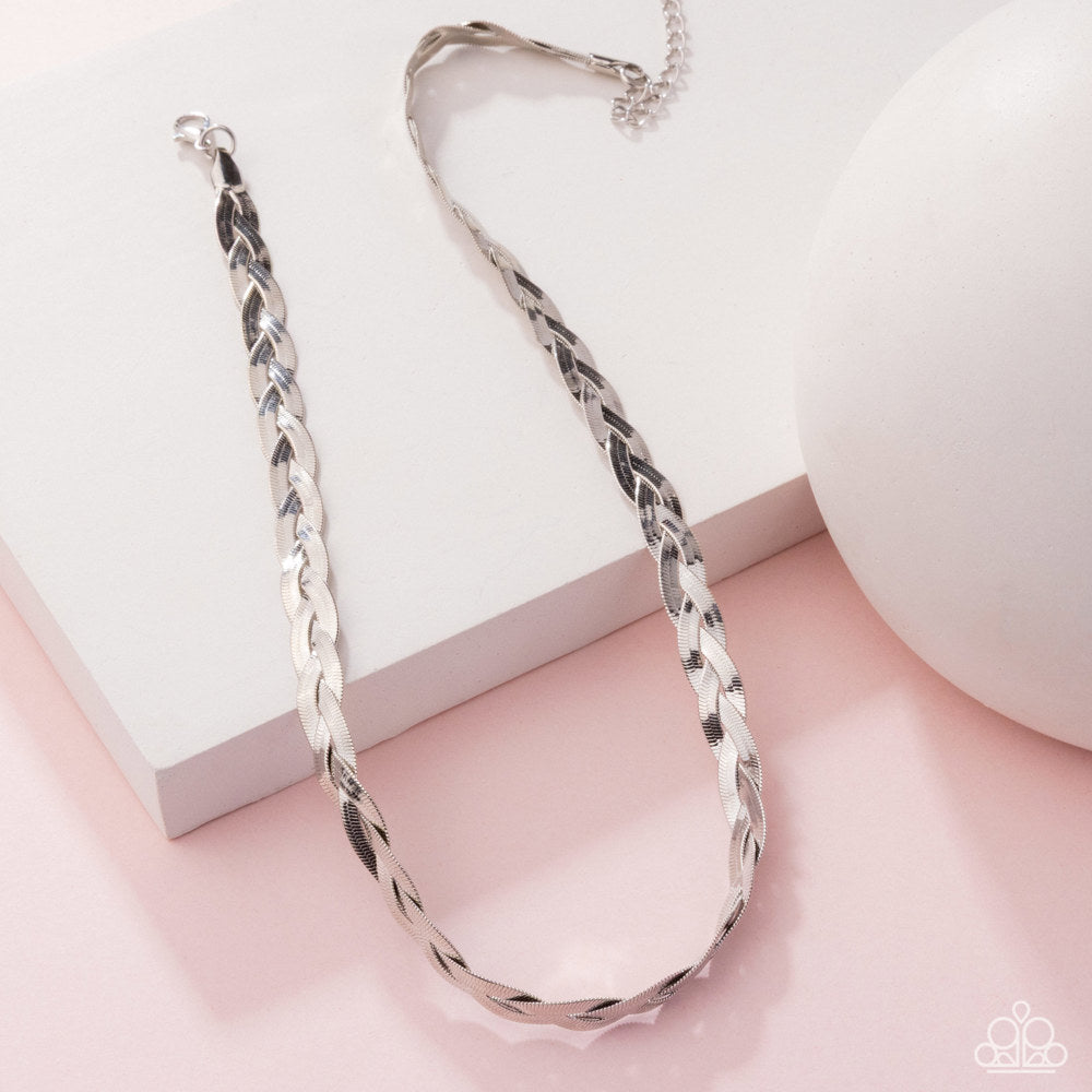 Bewildering Braid Silver Necklace