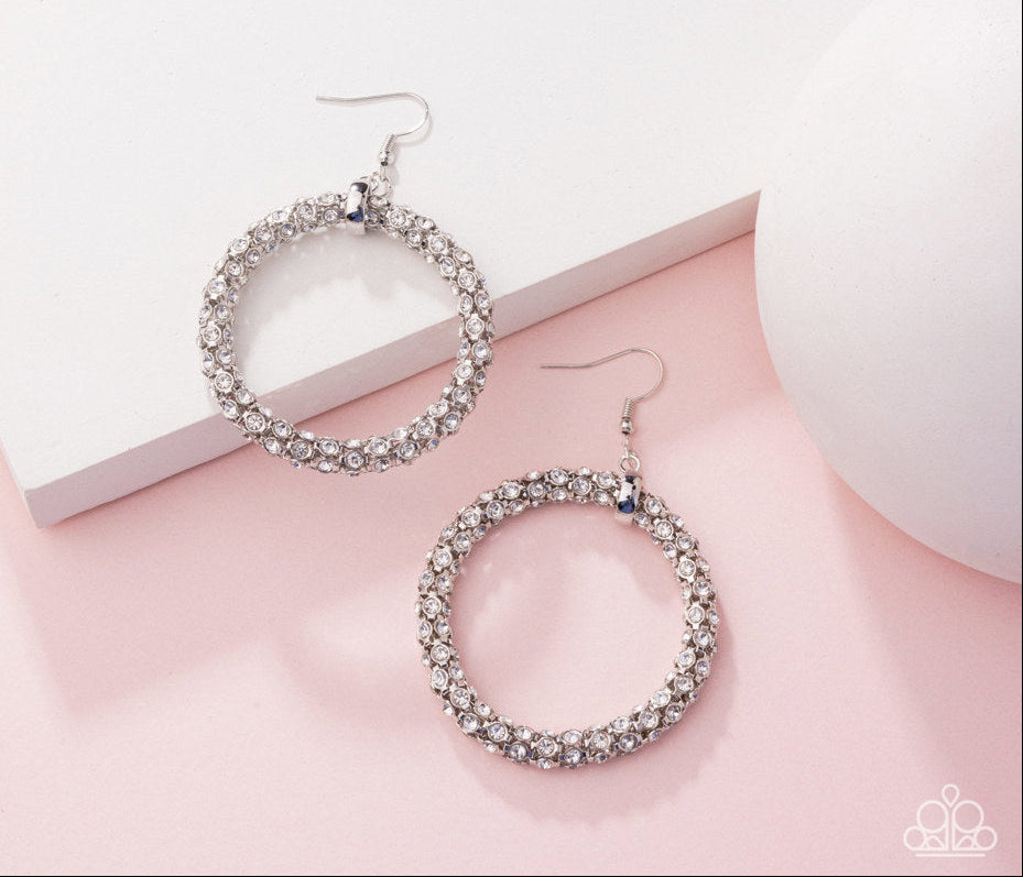 Breathtaking Beacon White Earrings
