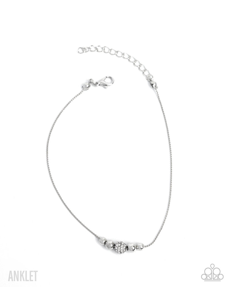 Simple Showcase White Anklet