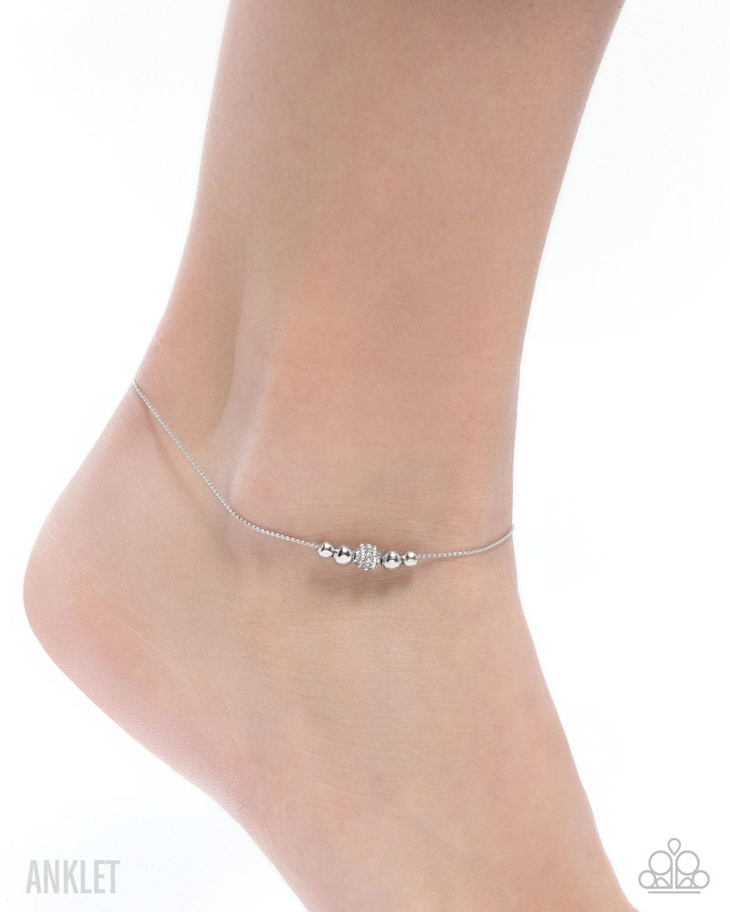 Simple Showcase White Anklet