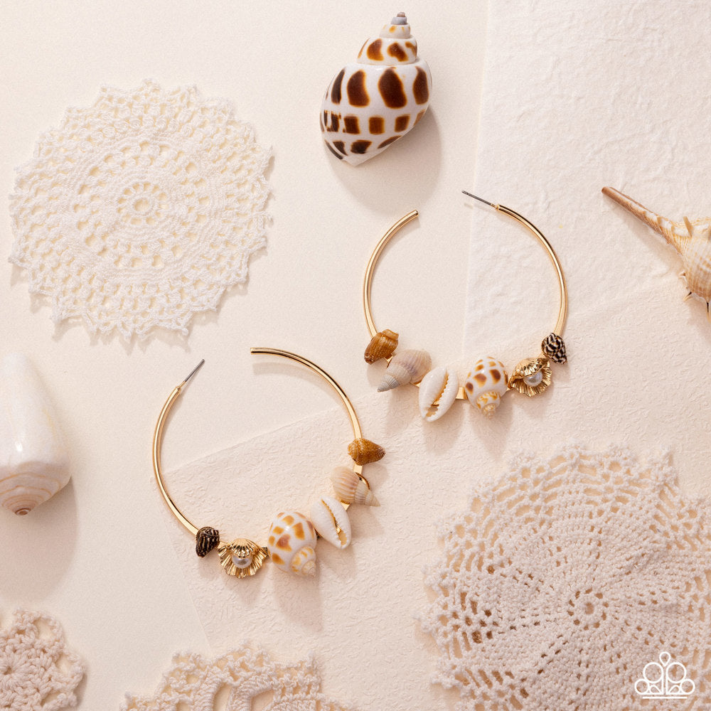 Seashell Sonnet Gold Hoops