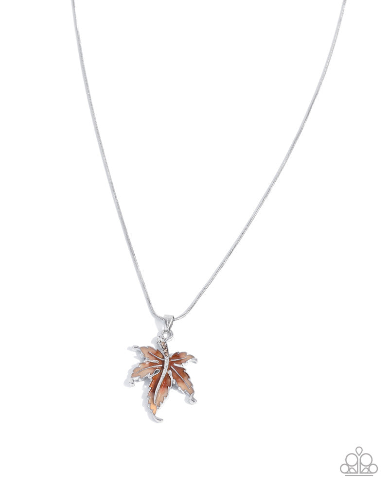 Leafy Lullaby Brown Necklace