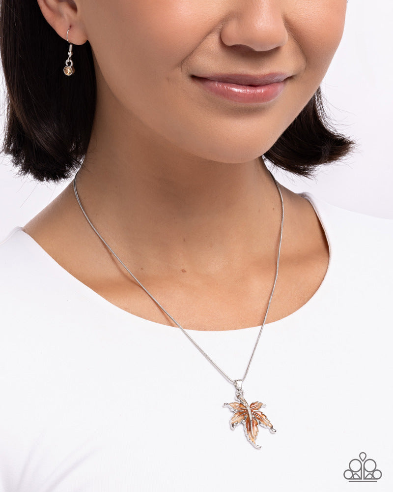 Leafy Lullaby Brown Necklace