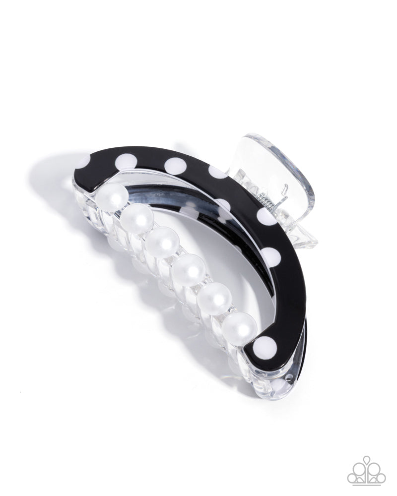 Debonair Dots Black Hair Clip