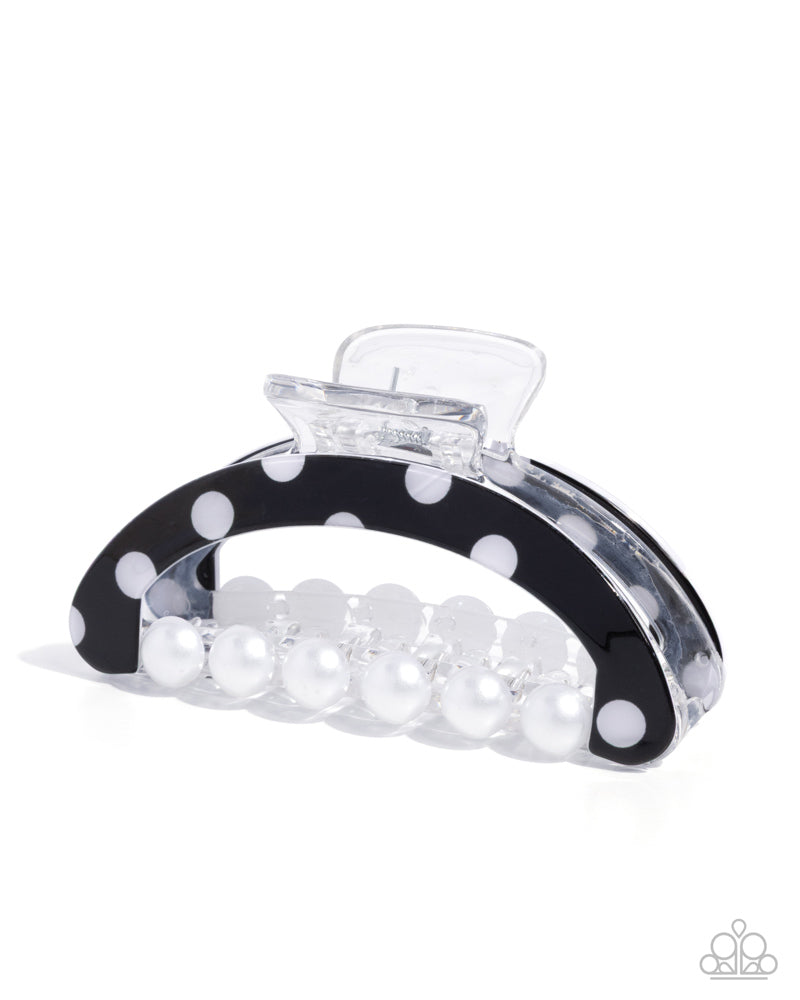 Debonair Dots Black Hair Clip