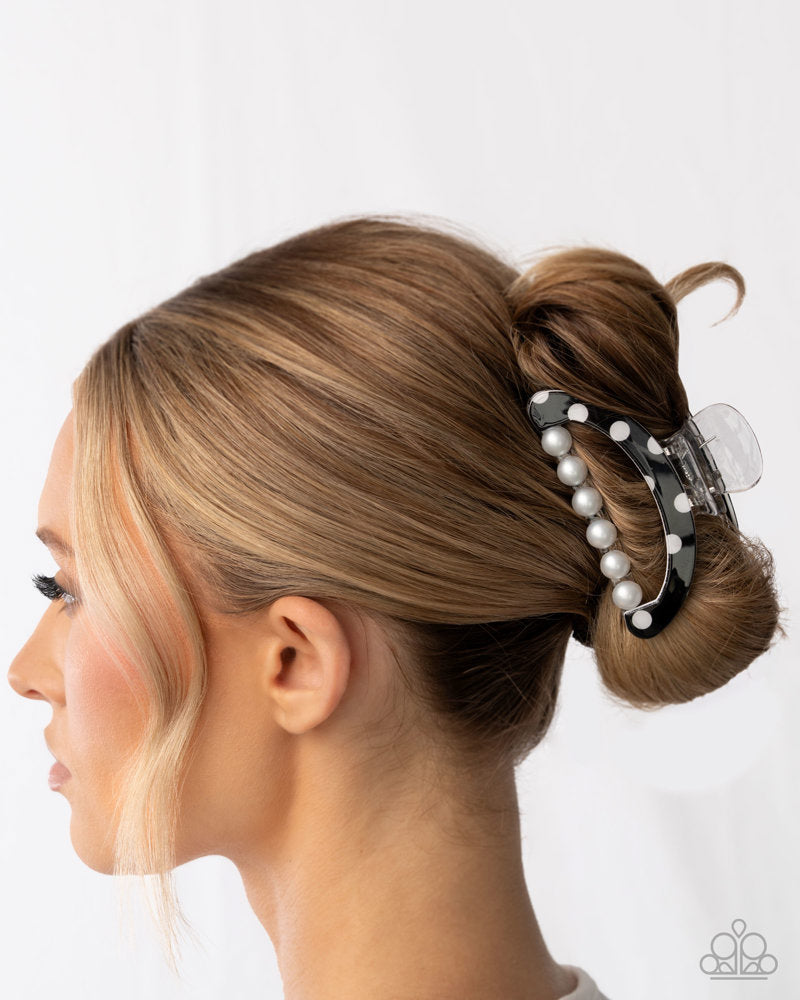Debonair Dots Black Hair Clip