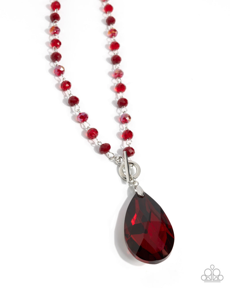 Teardrop Tale Red Necklace