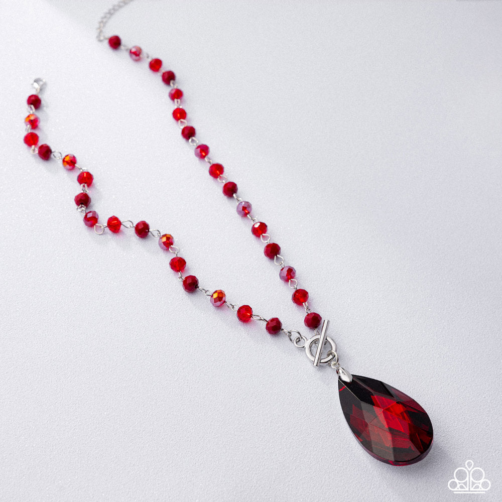 Teardrop Tale Red Necklace