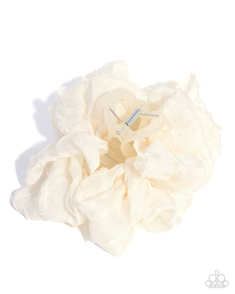 Ballroom Bunch White Hair Clip