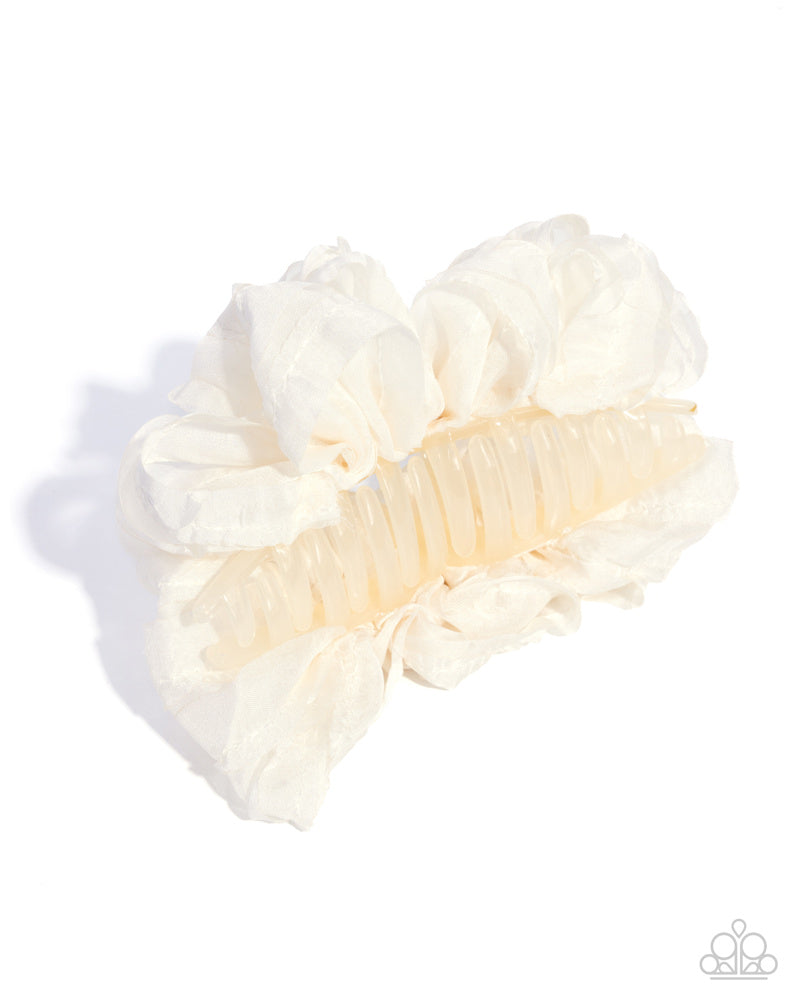 Ballroom Bunch White Hair Clip