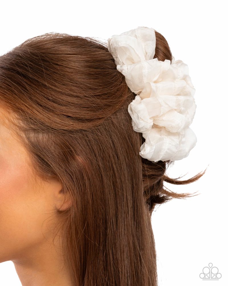 Ballroom Bunch White Hair Clip