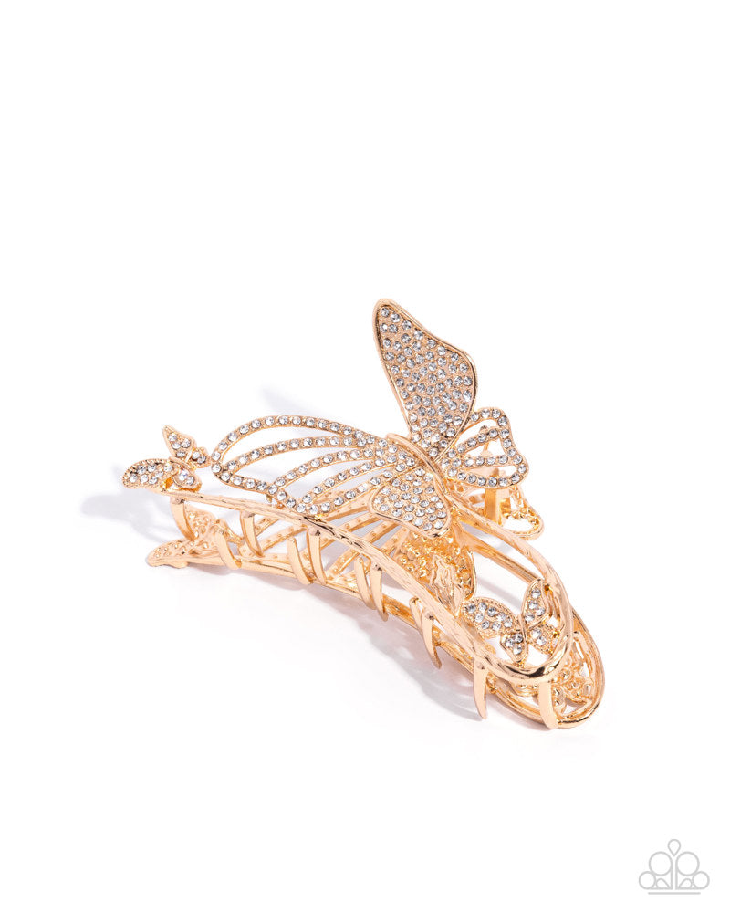 Butterfly Banter Gold Hair Clip