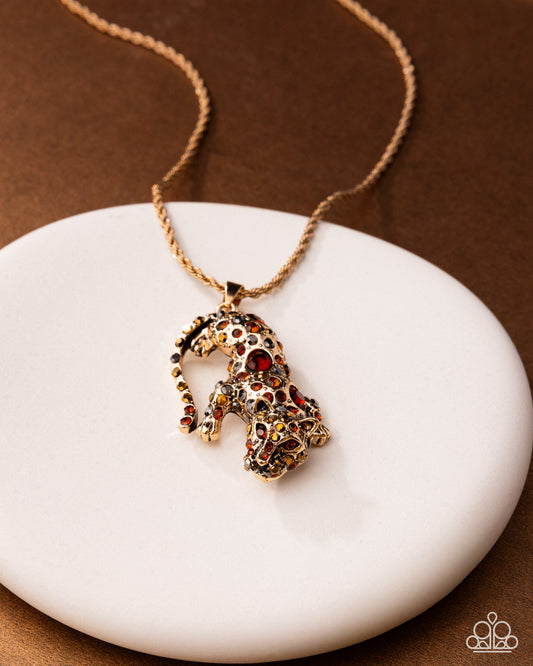 Ferocious Feline Gold Necklace