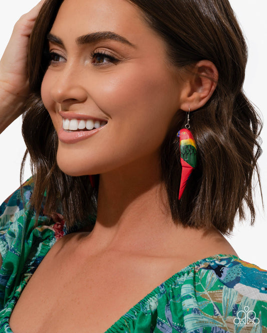 Pampered Parrot Red Earrings
