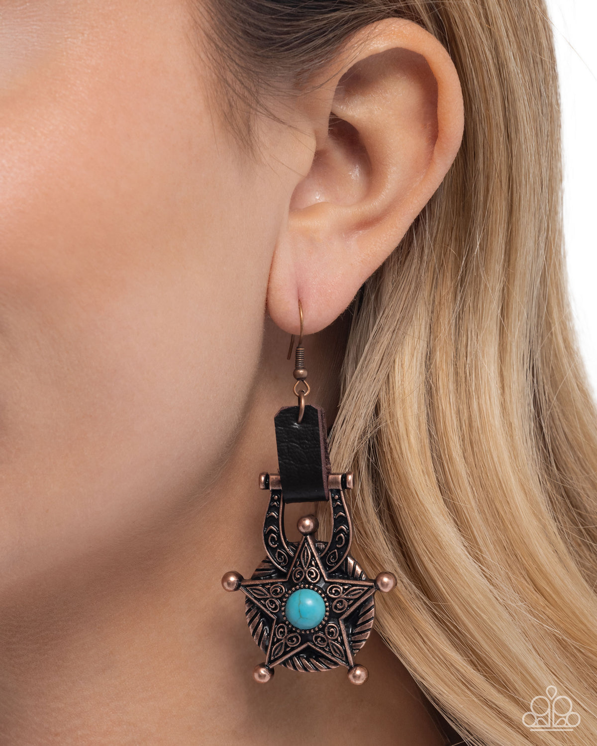 Western Warden Copper Earrings