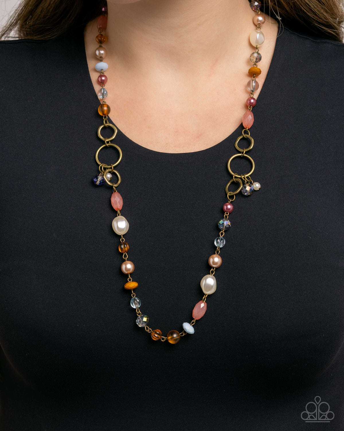 Eclectic Embrace Brass Necklace