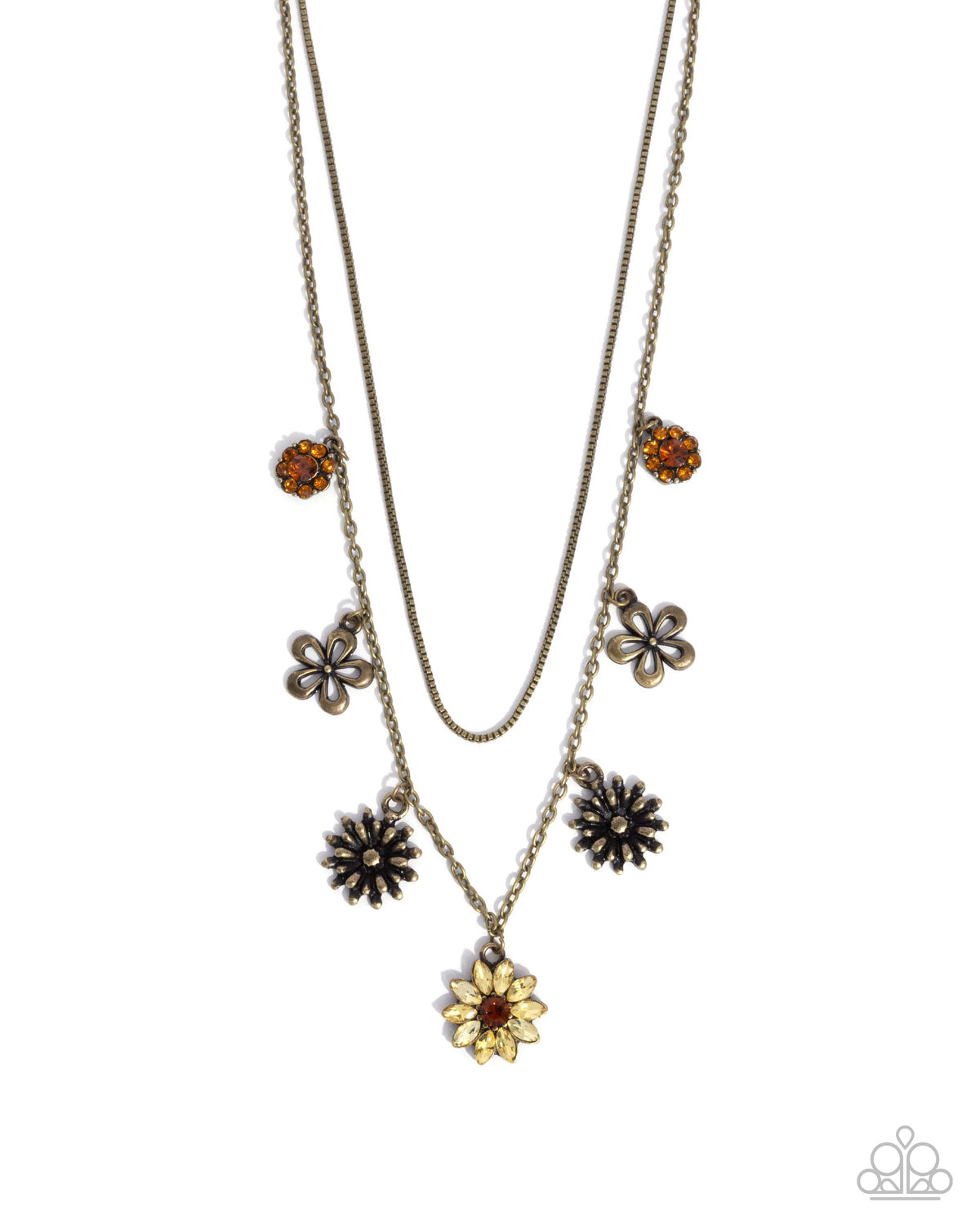 Glinting Garden Brass Necklace