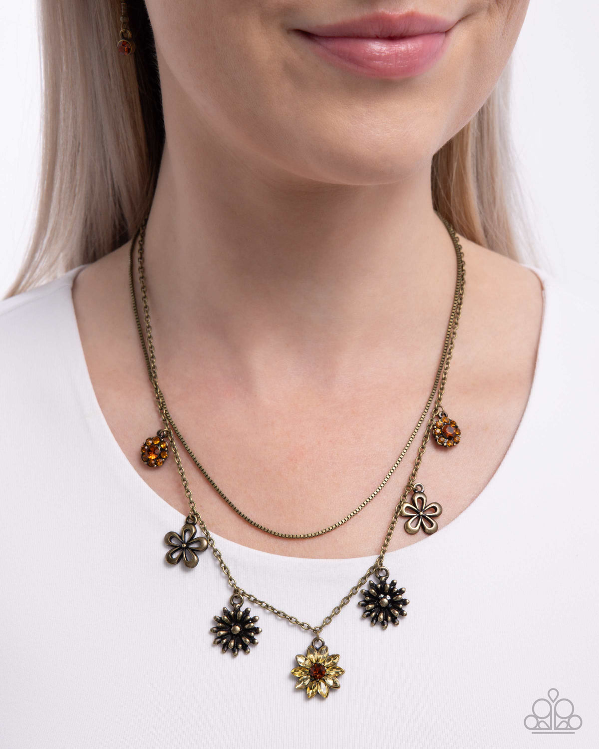 Glinting Garden Brass Necklace