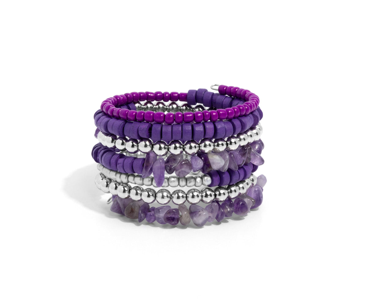 Plentiful Pizzazz Purple Coil Bracelet