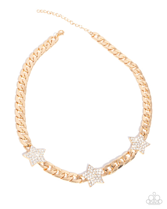 Uncle Sam Stars Gold Necklace