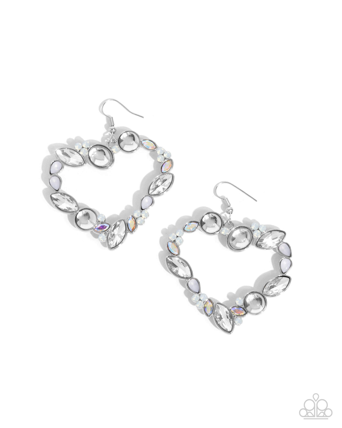 Heart Hierarchy White Earrings