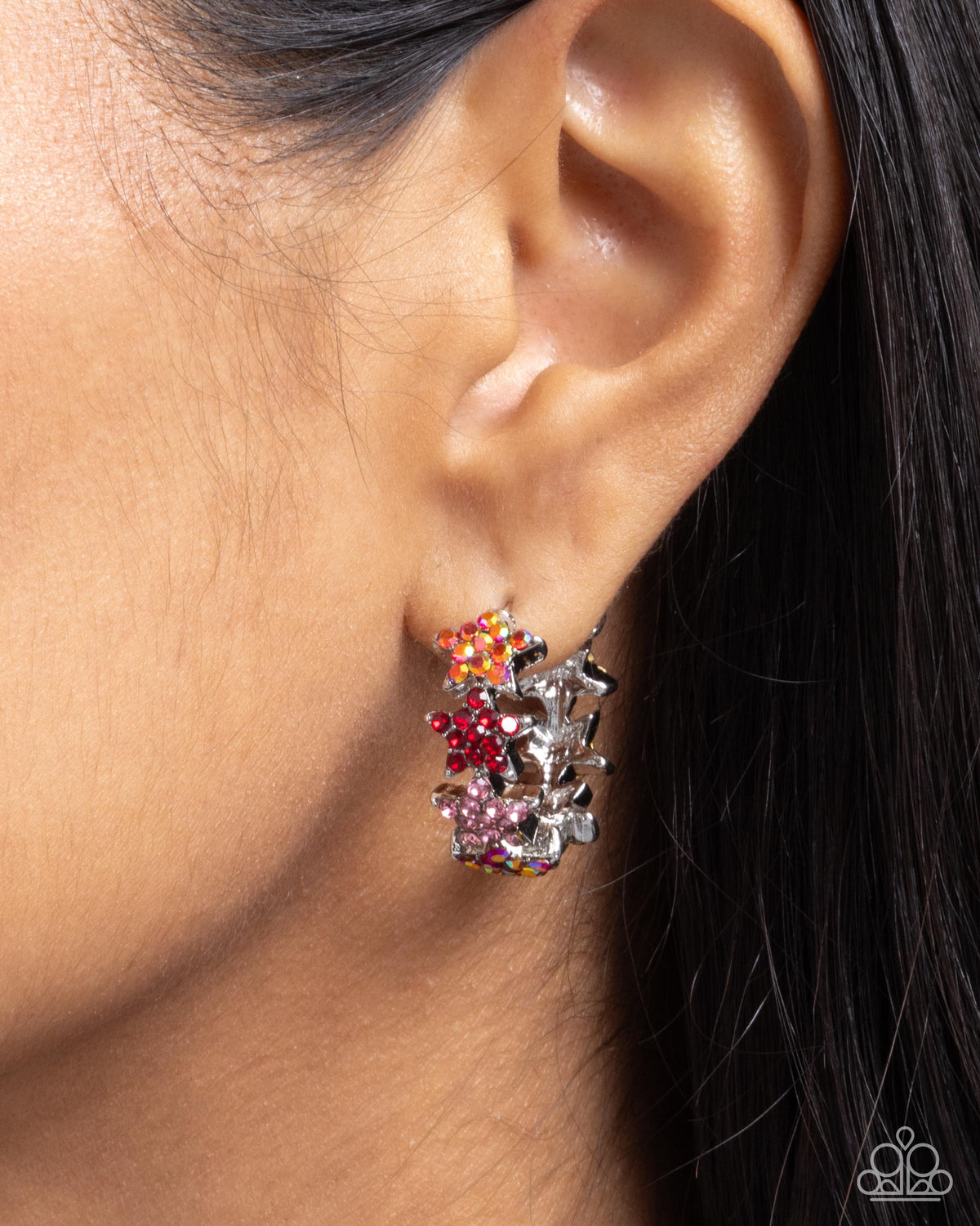 Stellar Surrender Red Hinge Hoops