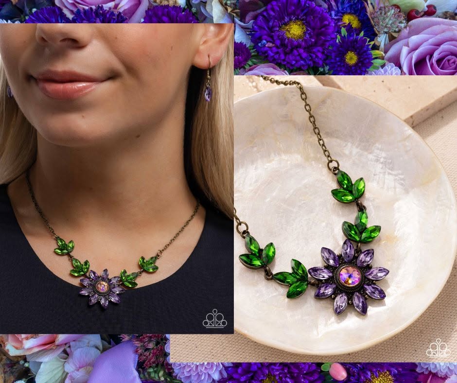 Blossoming Baseline Brass Necklace