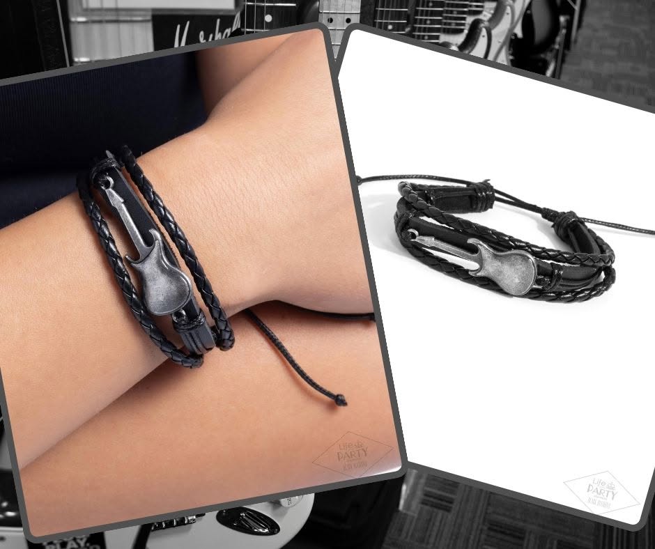 Lead Guitar Black Bracelet
