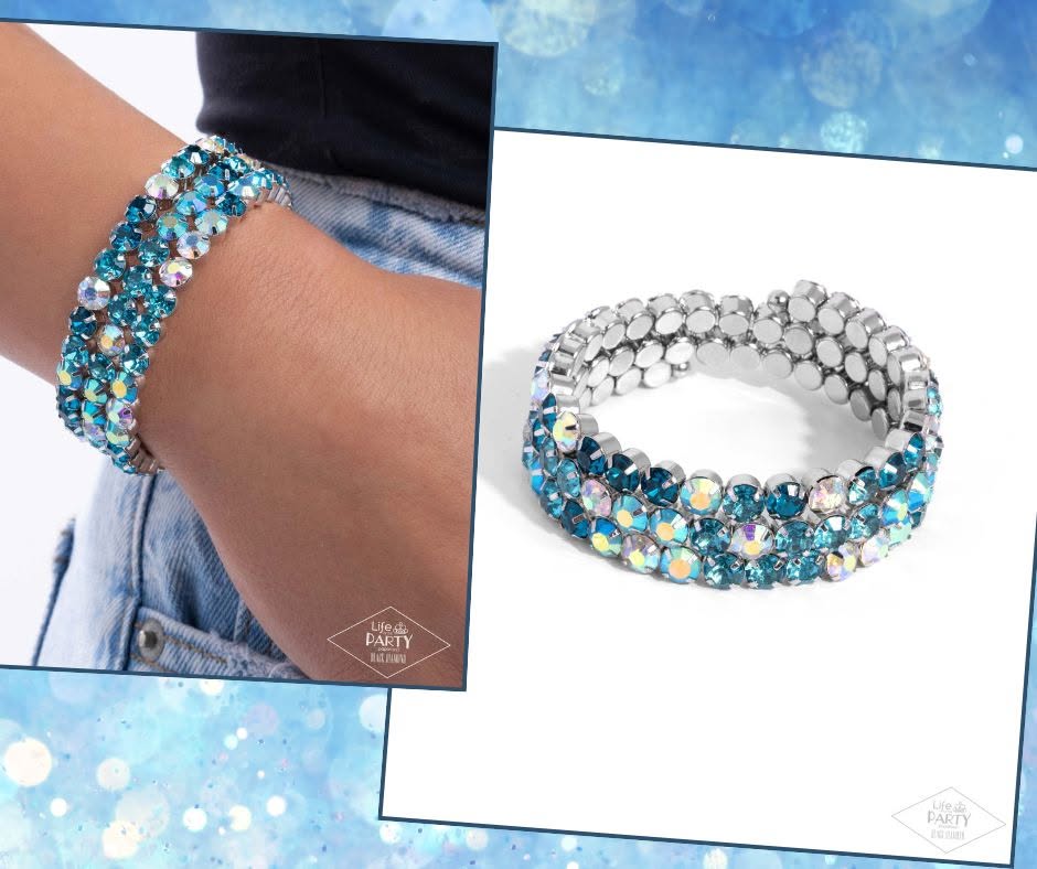 Iridescent Incantation Blue Coil Bracelet