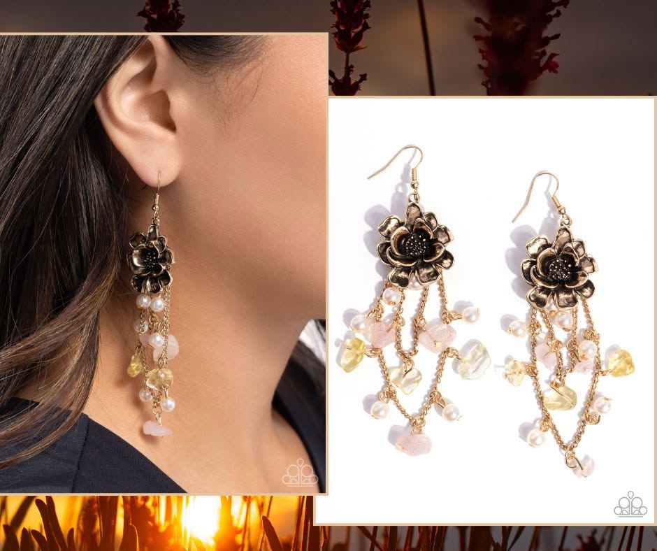 Carefree Cascade Yellow Earrings