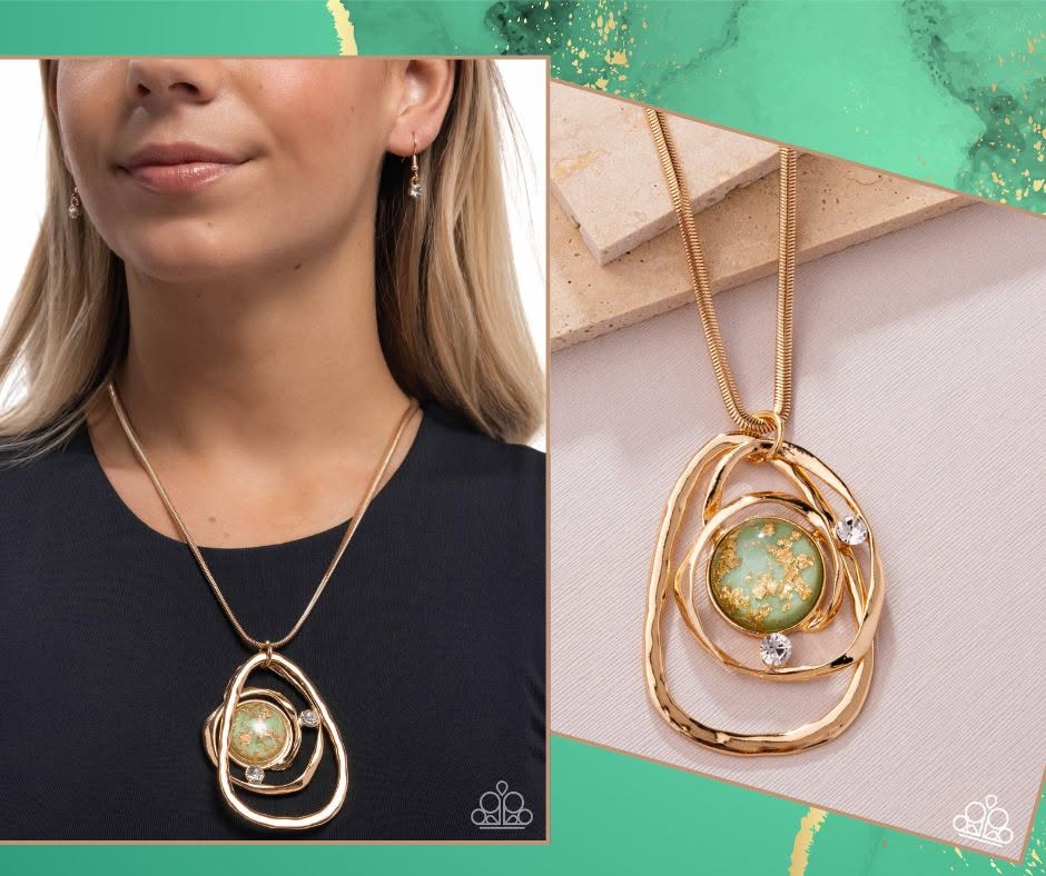 Abstract Advance Green Necklace