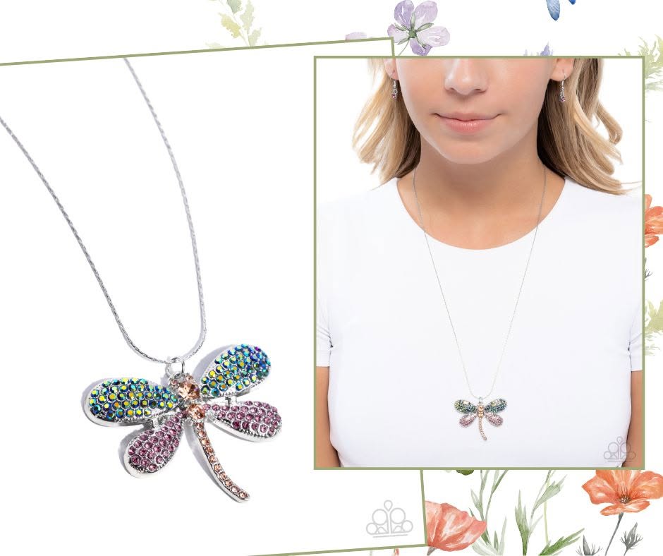 Dragonfly Defiance Purple Necklace