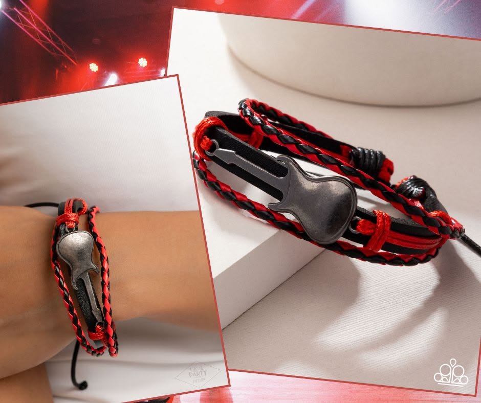 Lead Guitar Red Bracelet