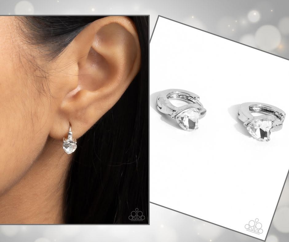 Tenuous Touch White Hinge Hoops