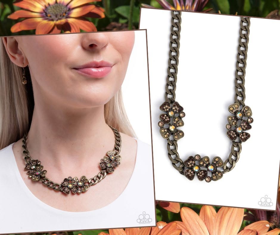 Fairy Florals Brass Necklace