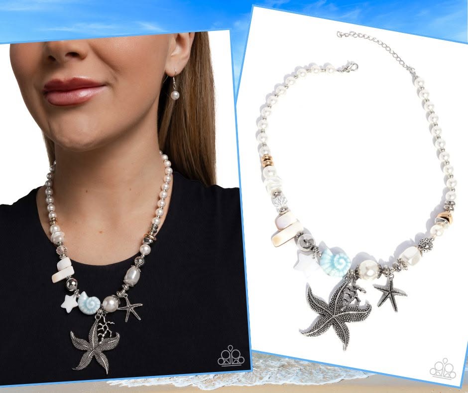 Coastal Cameo Blue Necklace