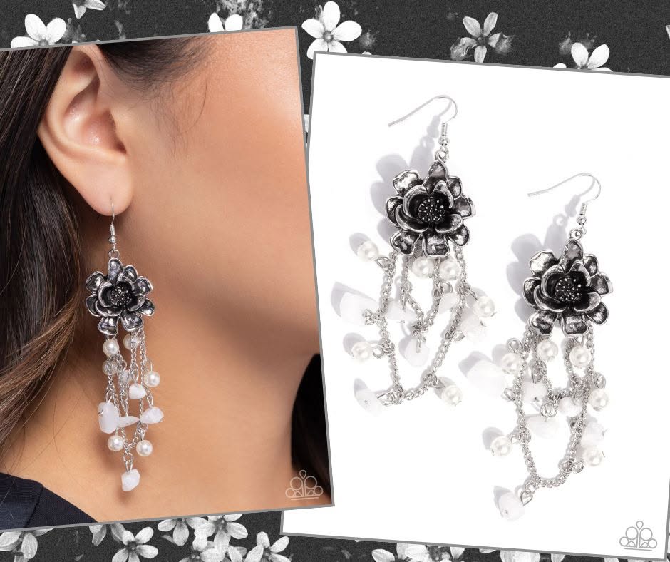 Carefree Cascade White Earrings