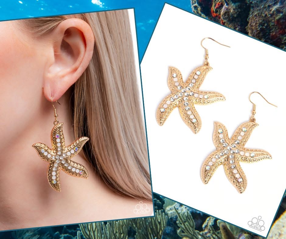 Seize the Starfish Gold Earrings