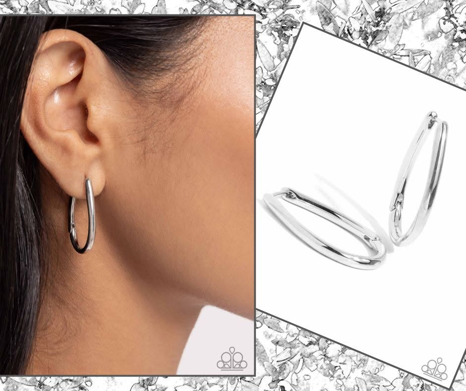 Angelic Avenue Silver Hinge Hoops