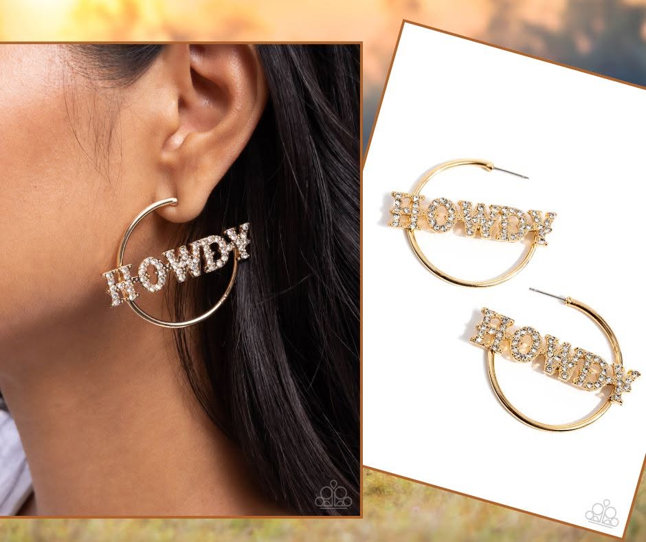 Howdy Hoedown Gold Hoops