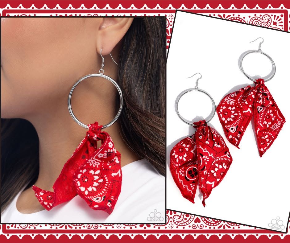 Bandana Belleza Red Earrings