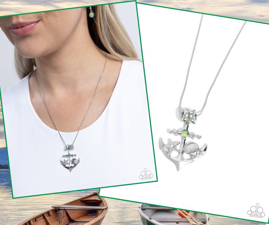 Anchored Accent Green Necklace