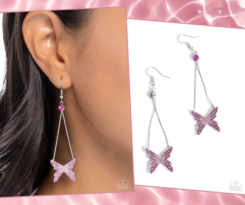 Pick A FLIGHT Pink Earrings