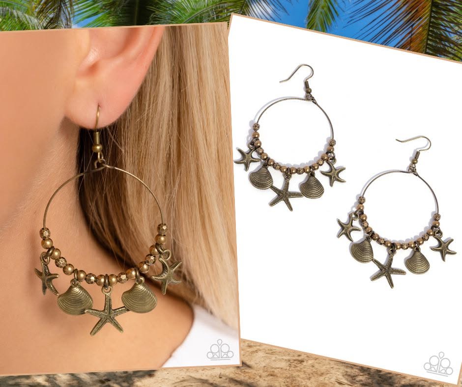 Coastal Conversation Brass Earrings