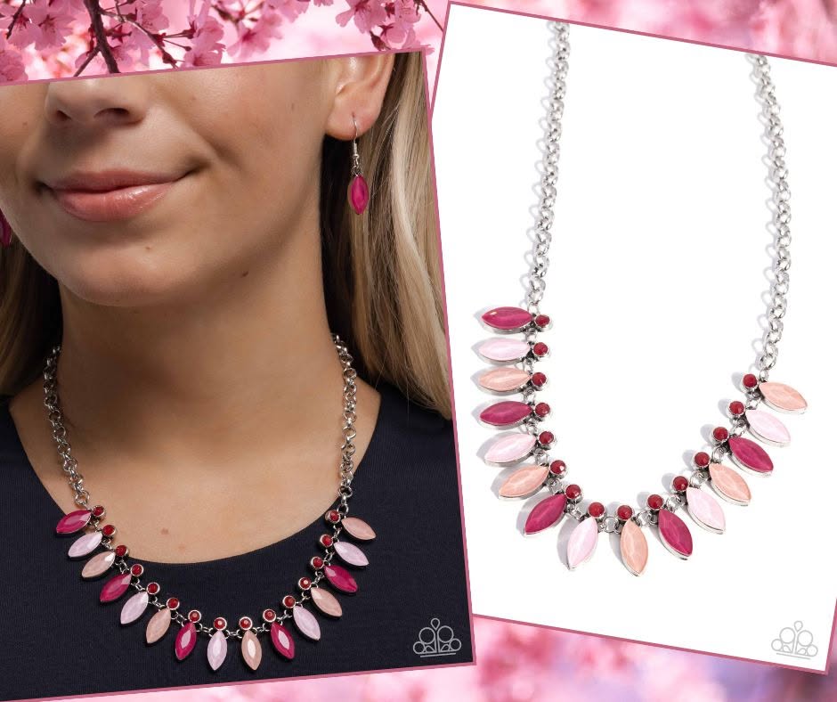 Colorful Citation Pink Necklace