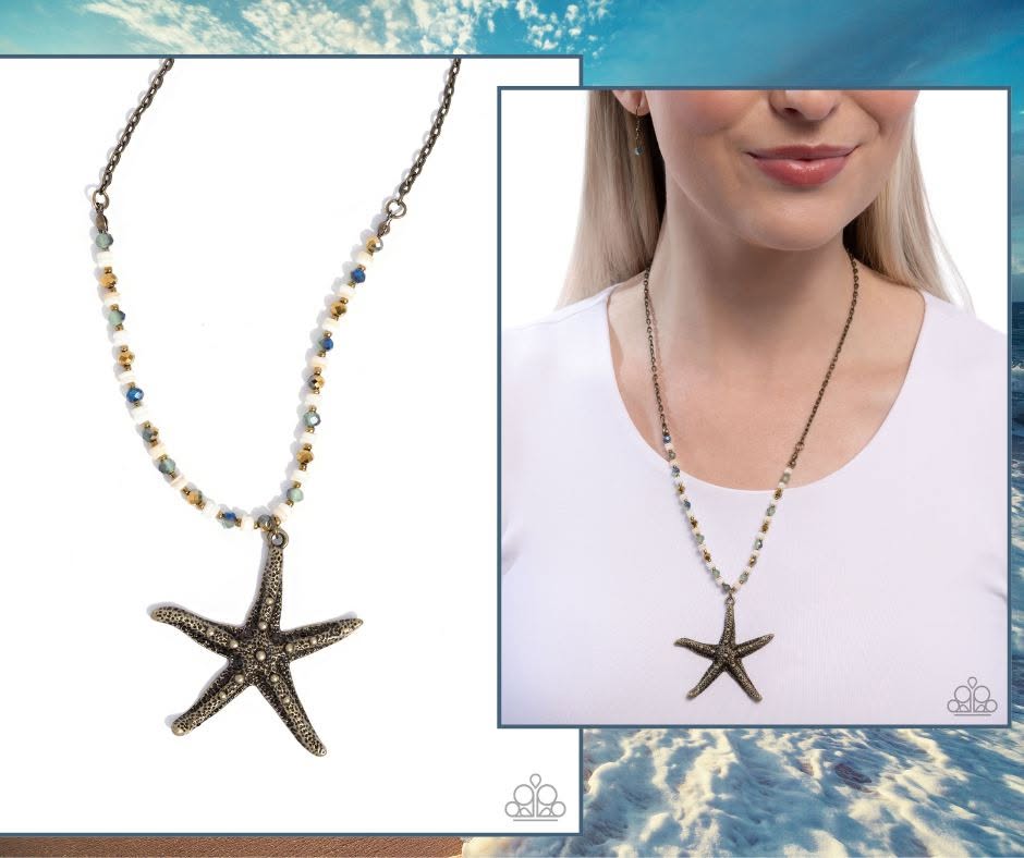 Starfish Symphony Brass Necklace