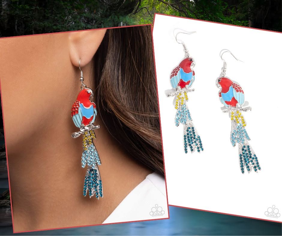 Parrot Pull Red Earrings