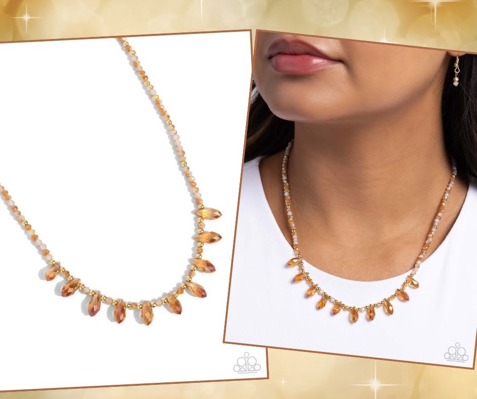 Declaration of Dazzle Orange Necklace