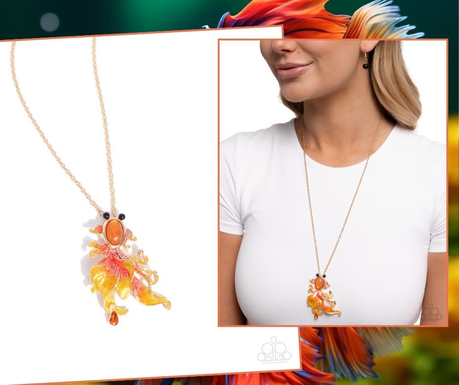 Synchronized Swimming Orange Necklace